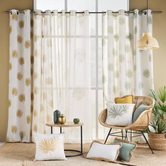 Eminza Rideau Polycoton (140 X 240 Cm) Lotus Jaune Ocre