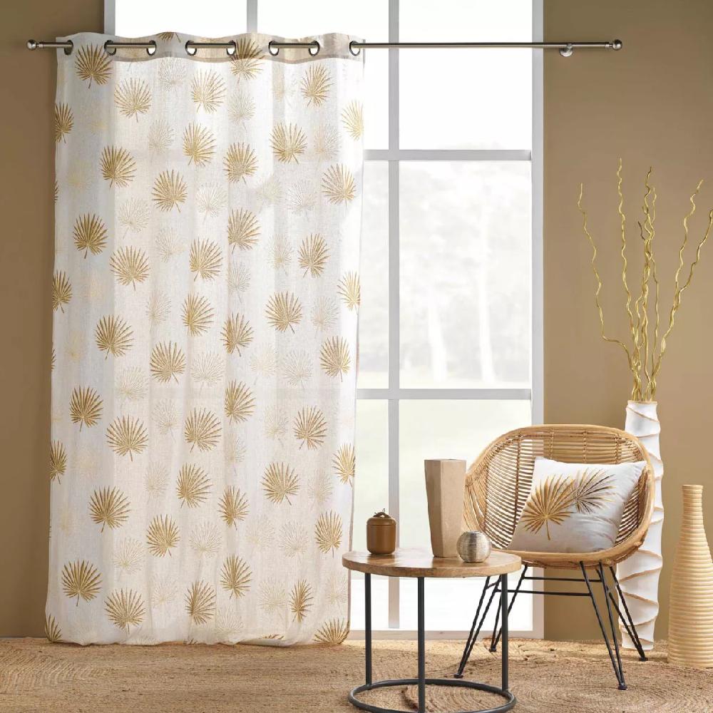 eminza Rideau polycoton (140 x 240 cm) Lotus Jaune ocre