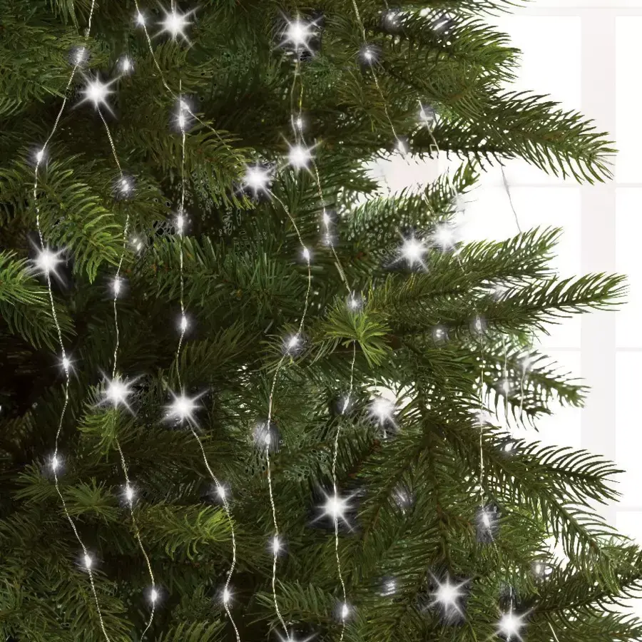 Eminza Rideau Pour Sapin H1 80 M 408 Micro LED Flashing Light Blanc Froid