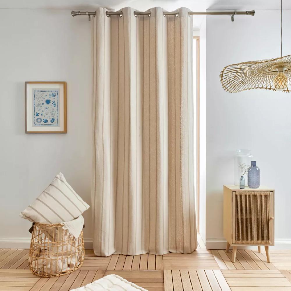 eminza Rideau toile de coton (135 x 260 cm) Ocealys Beige