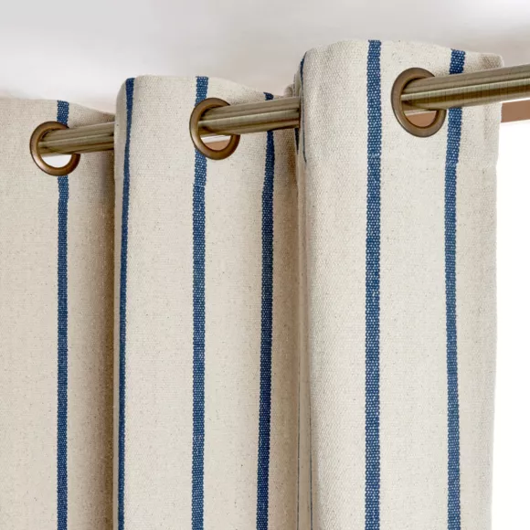 Eminza Rideau Toile De Coton (135 X 260 Cm) Ocealys Bleu Marine