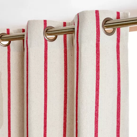 Eminza Rideau Toile De Coton (135 X 260 Cm) Ocealys Rouge