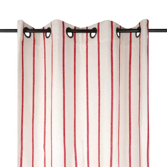 Eminza Rideau Toile De Coton (135 X 260 Cm) Ocealys Rouge