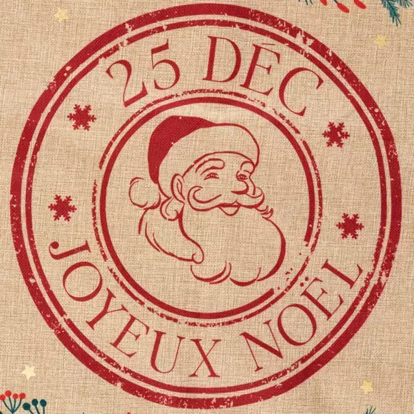 Eminza Sac Cadeau En Jute (H70 Cm) Poinsettia Naturel