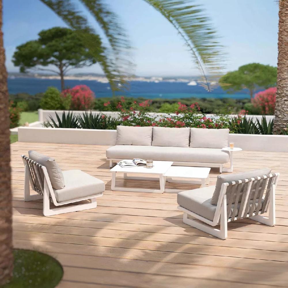 eminza Salon de jardin aluminium 5 places Long Beach Blanc eminza Salon de jardin aluminium 5 places Long Beach Blanc