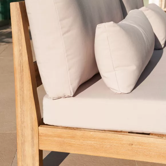 Eminza Salon De Jardin D'angle En Bois D'acacia 2 Places 3 Pcs Borneo Sable