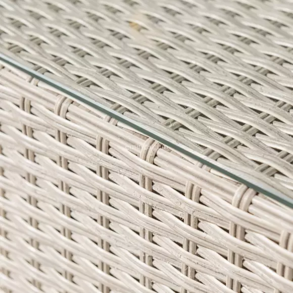 Eminza Salon De Jardin D'angle En Résine Tressée 5 Places Palma Gris