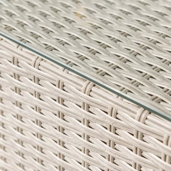 Eminza Salon De Jardin D'angle En Résine Tressée 5 Places Collection 2024 Palma Gris