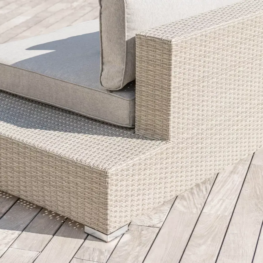 Eminza Salon De Jardin D'angle En Résine Tressée 5 Places Collection 2024 Palma Gris