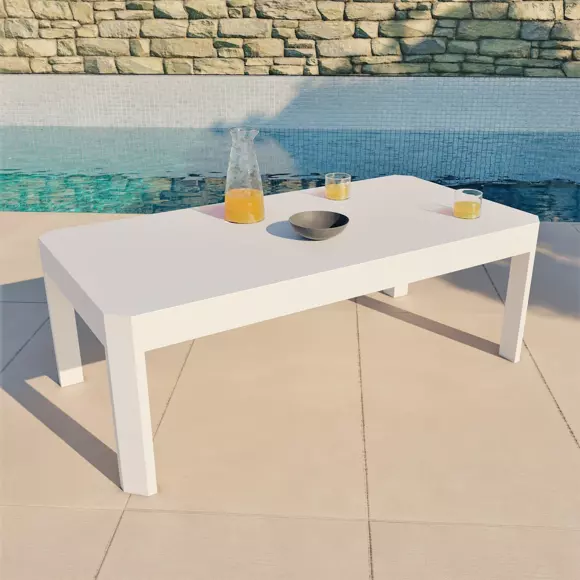 Eminza Salon De Jardin En Aluminium 5 Places Ostara Blanc Et Taupe