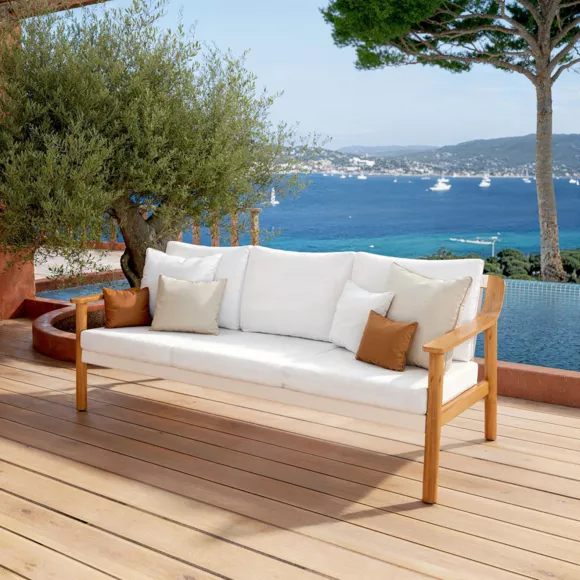 Eminza Salon De Jardin En Aluminium 5 Places Phuket Naturel Et écru