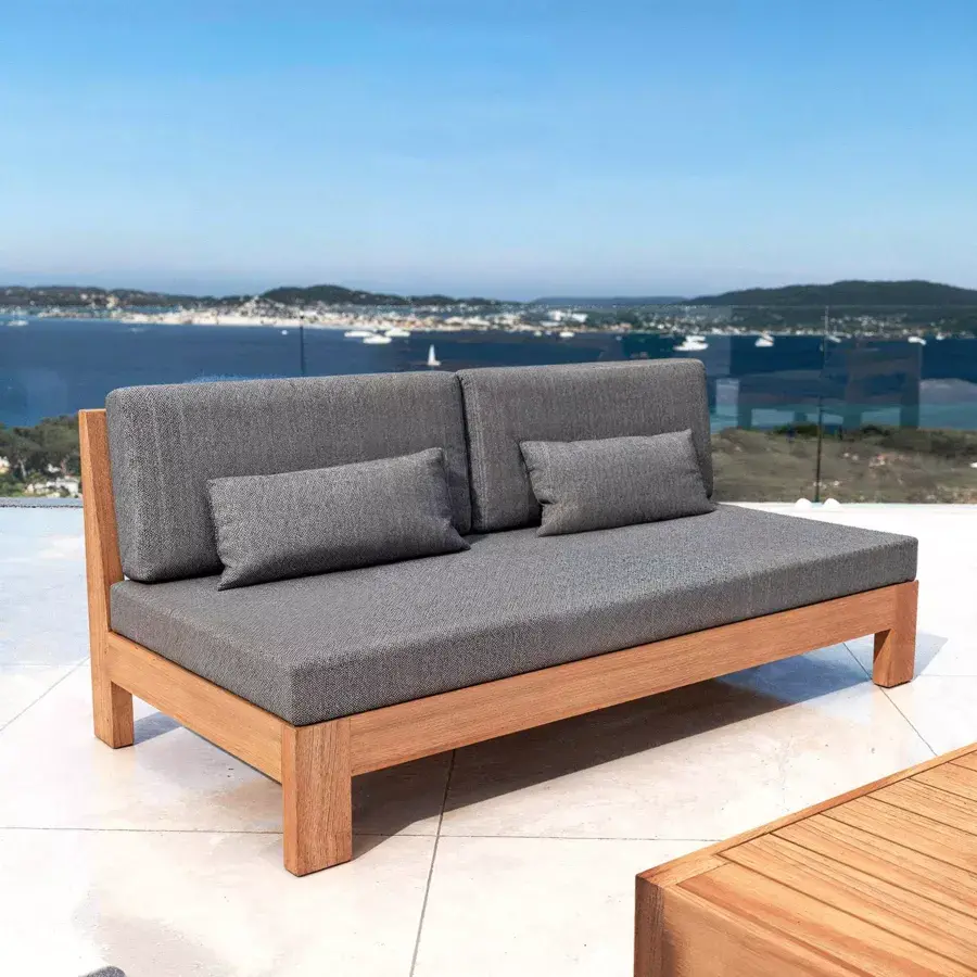 Eminza Salon De Jardin En Bois D'acacia 5 Places 4 Pcs Bornéo Gris Anthracite