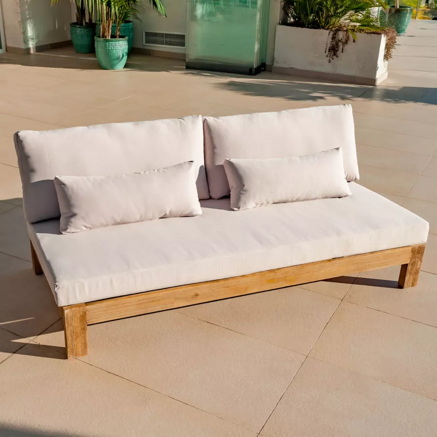 Eminza Salon De Jardin En Bois D'acacia 8 Places 5 Pcs Borneo Sable