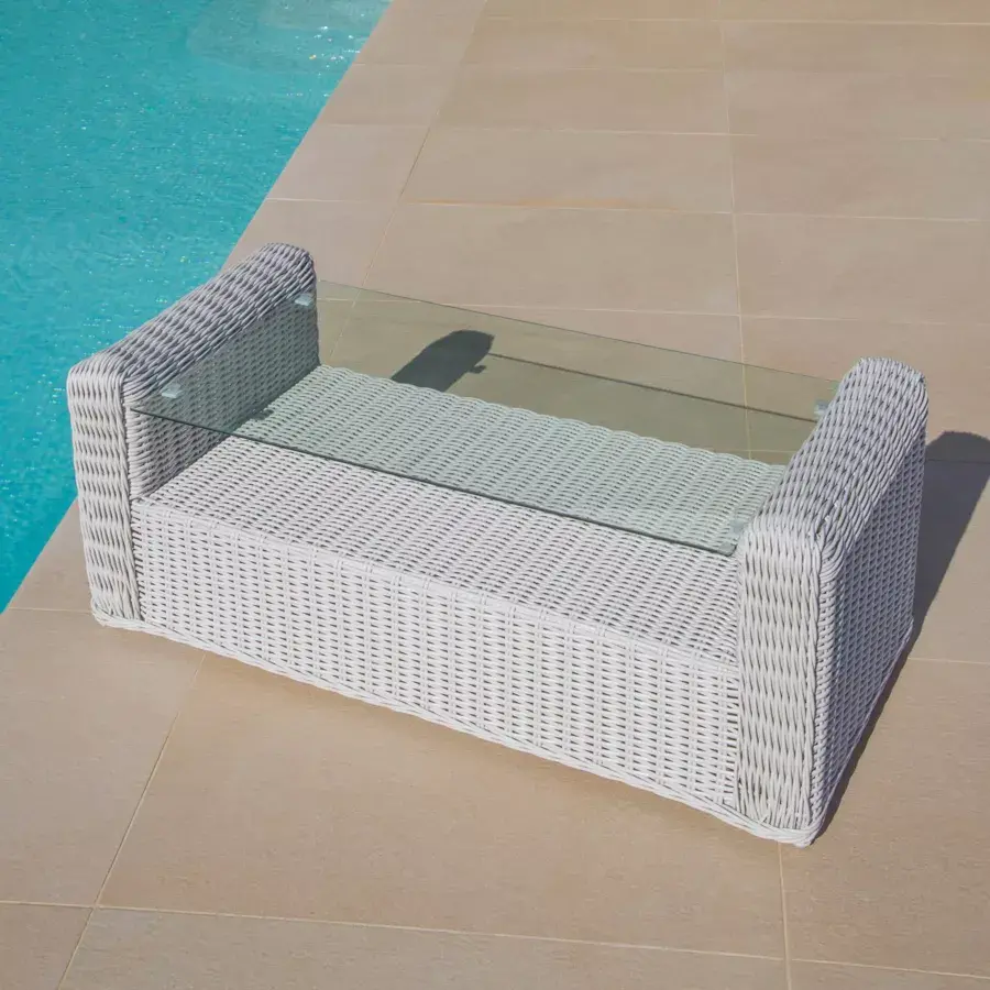 Eminza Salon De Jardin En Résine Tressée 5 Places 4 Pcs Calvi Blanc