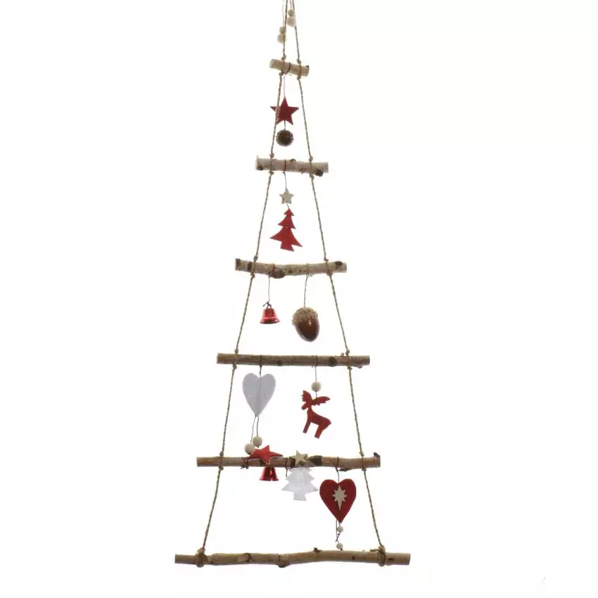 eminza Sapin à suspendre en bois (H100 cm) Géant Naturel
