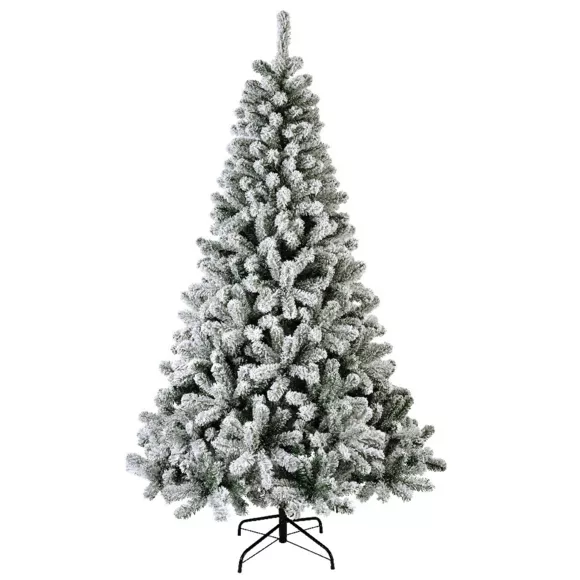 Eminza Sapin Artificiel De Noël King H210 Cm Vert Enneigé