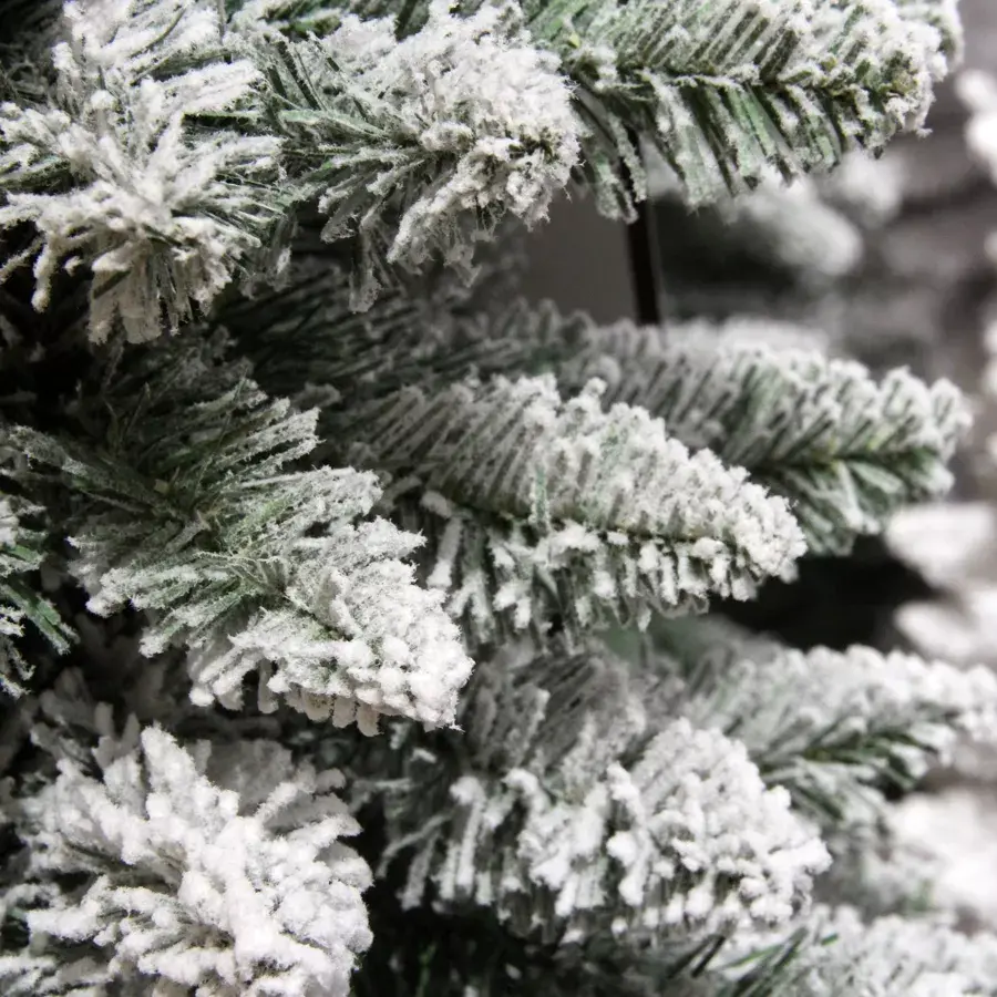 Eminza Sapin Artificiel De Noël Narrow H150 Cm Vert Enneigé