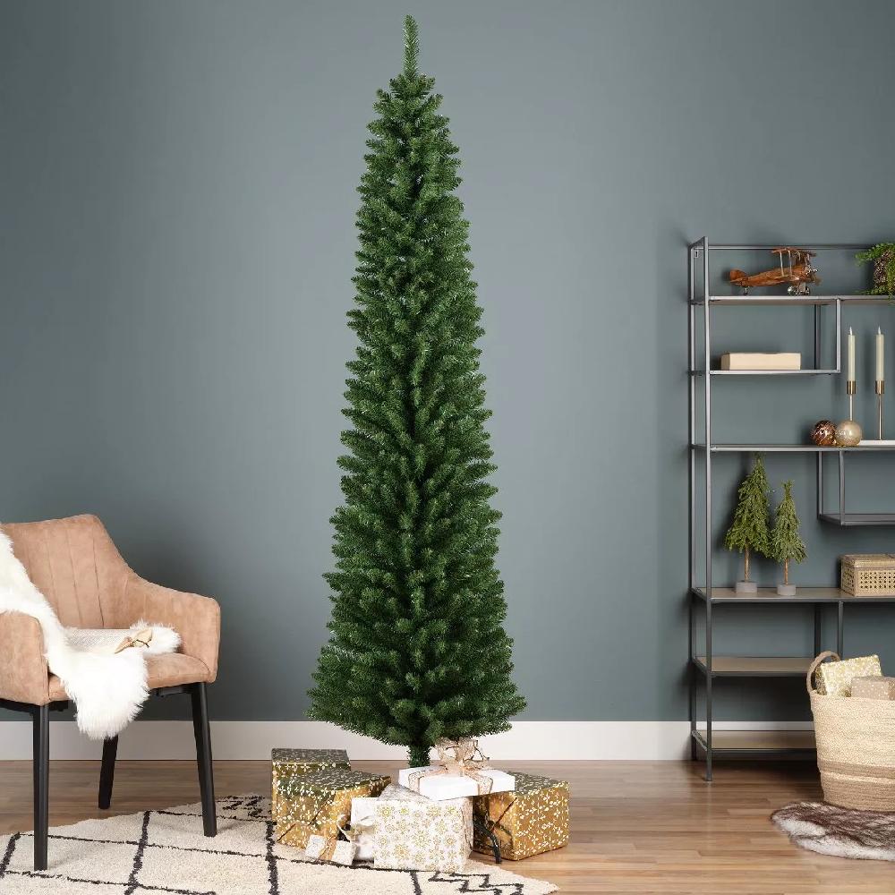 eminza Sapin artificiel de Noël Narrow H210 cm Vert sapin