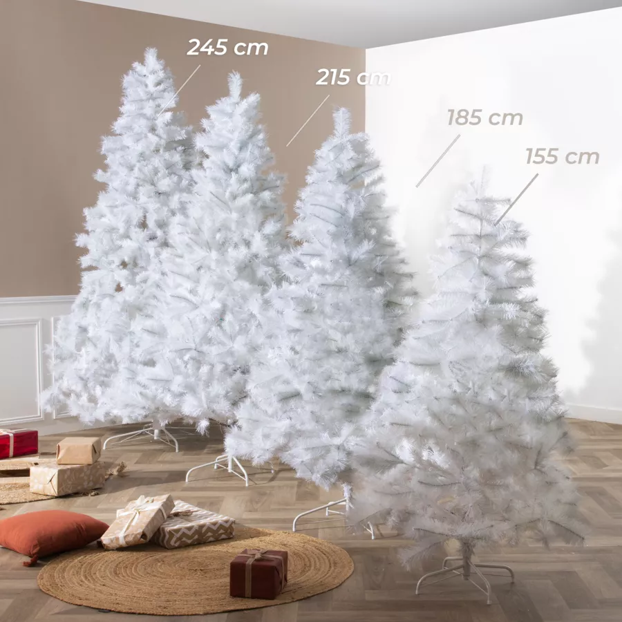 Eminza Sapin Artificiel De Noël Oregon H245 Cm Blanc Grisé