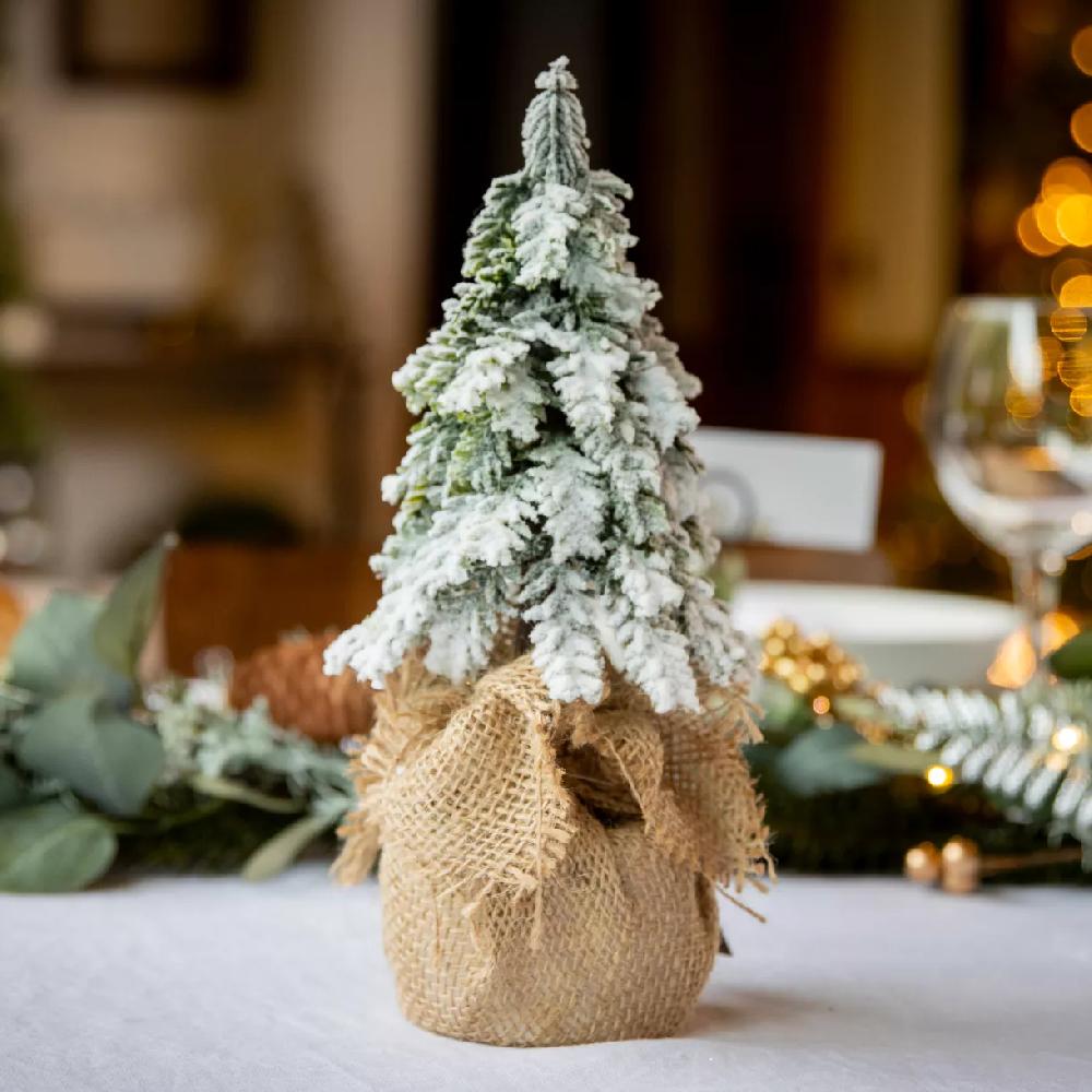 eminza Sapin artificiel de table (H27 cm) Canada Vert enneigé