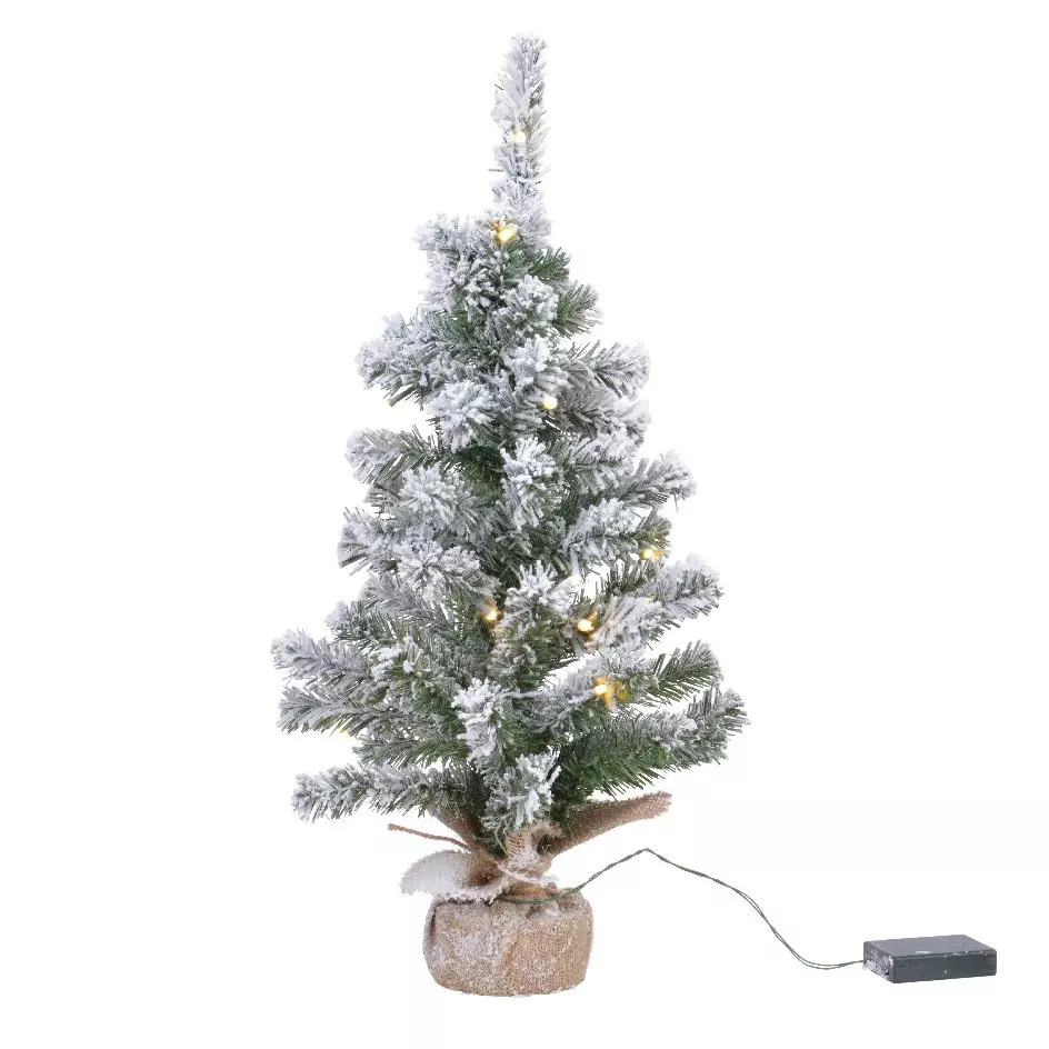 eminza Sapin artificiel de table pré-illuminé (H60 cm) Royal Blanc chaud