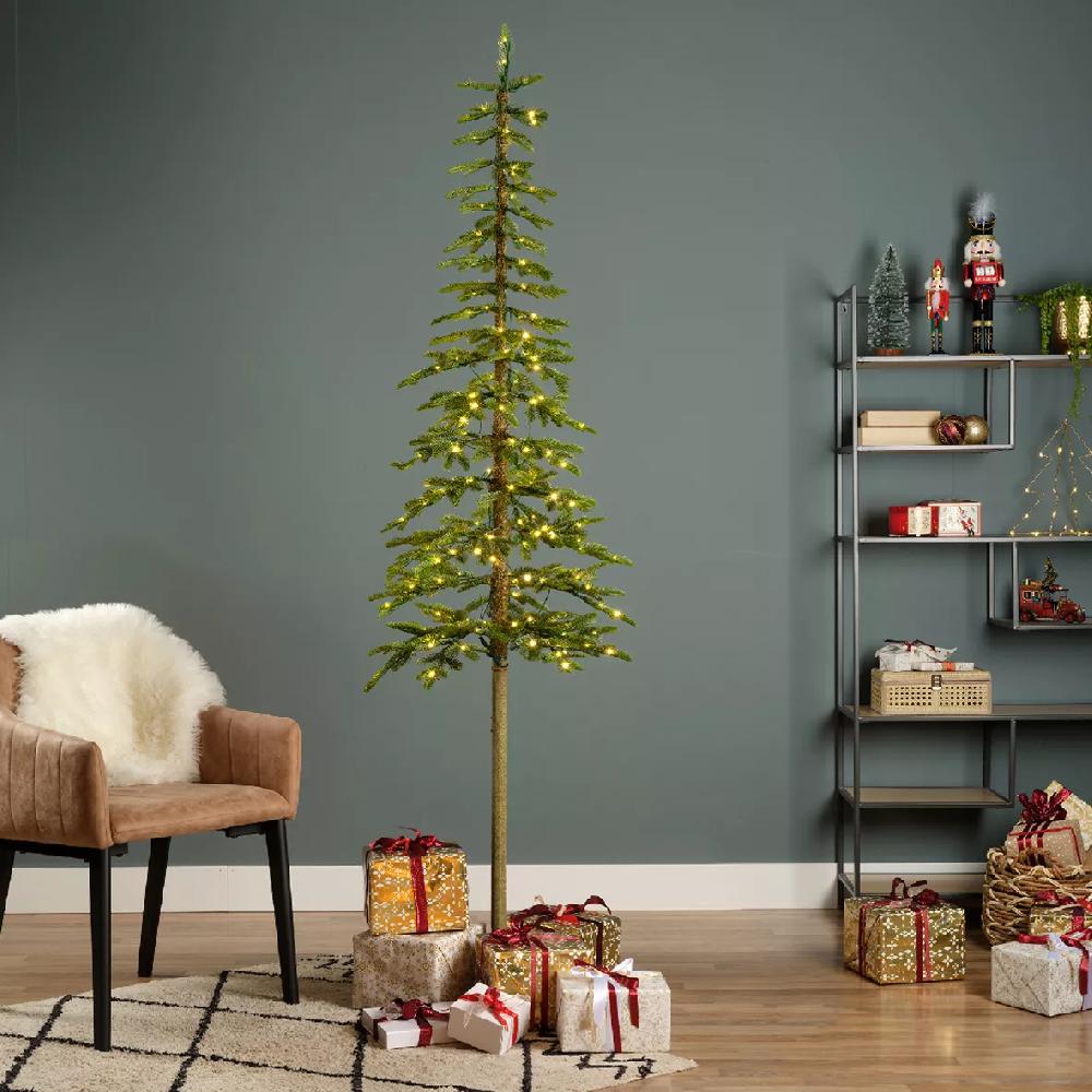 eminza Sapin de Noël artificiel lumineux 200 LED H210 cm Sierra Vert sapin