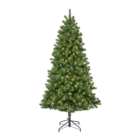 Eminza Sapin De Noël Artificiel Lumineux 350 LED H180 Cm Ottawa Luxe Vert Sapin