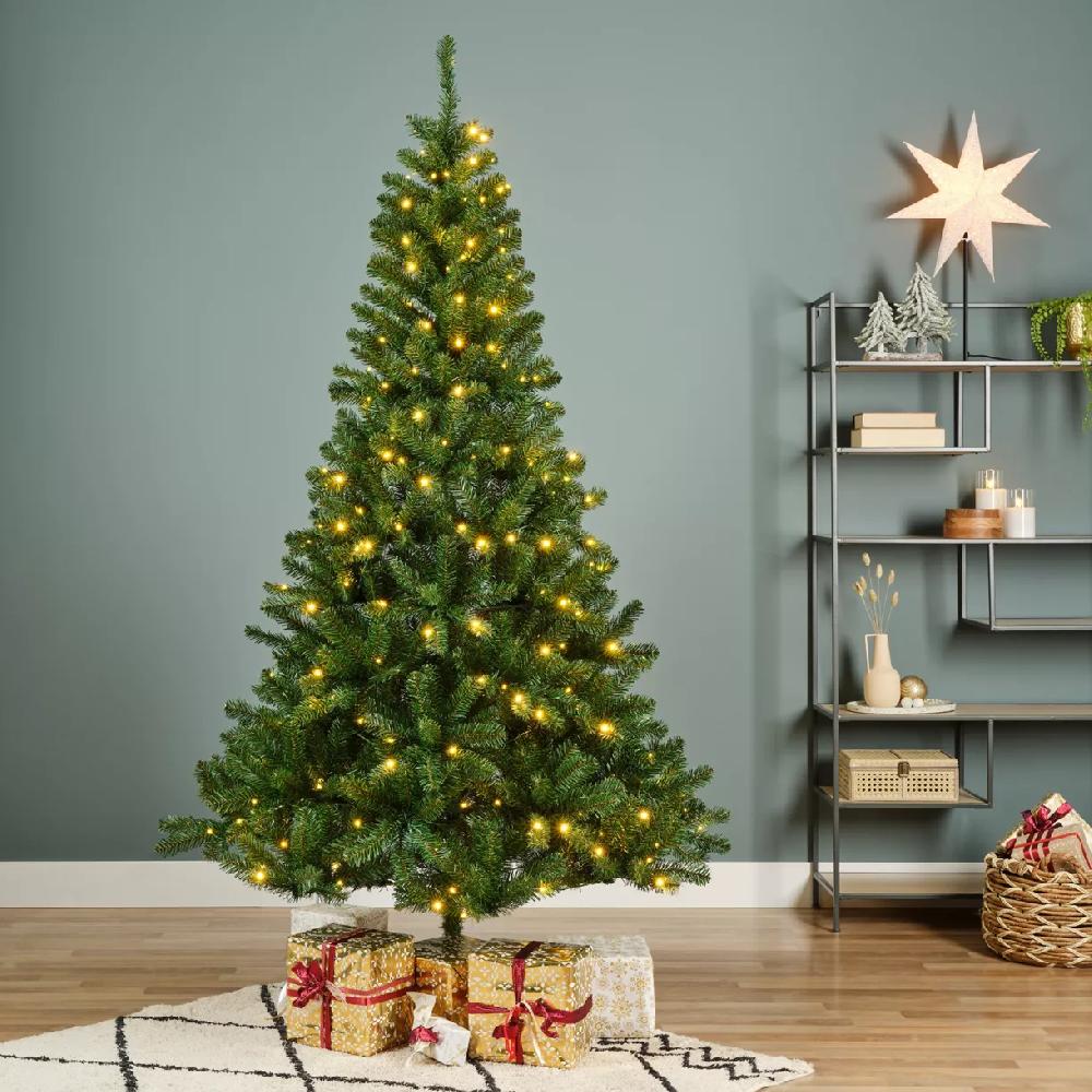 eminza Sapin de Noël artificiel lumineux 400 LED H240 cm King Vert sapin