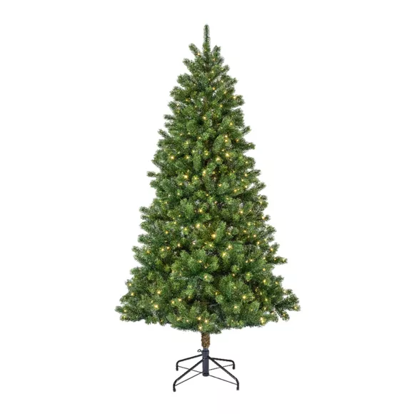Eminza Sapin De Noël Artificiel Lumineux 500 LED H210 Cm Ottawa Luxe Vert Sapin