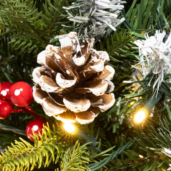 Eminza Sapin De Noël Artificiel Lumineux Et Décoré H150 Cm Tallinn Vert Sapin