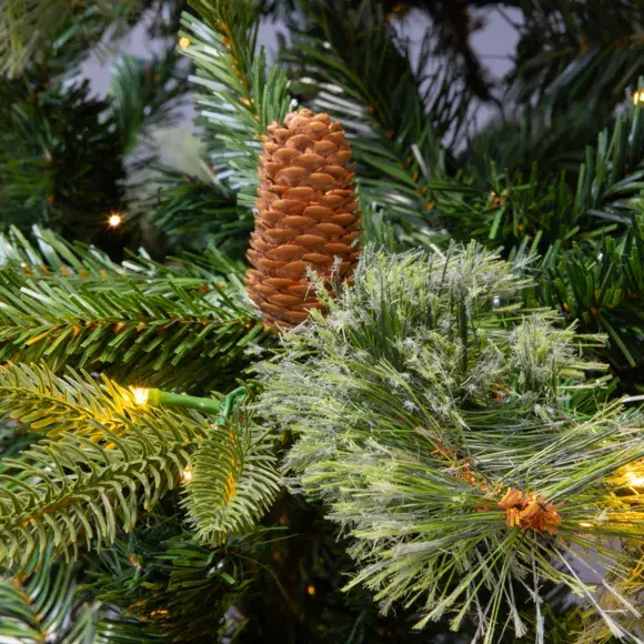 Eminza Sapin De Noël Artificiel Lumineux H180 Cm Washington Luxe Vert Sapin