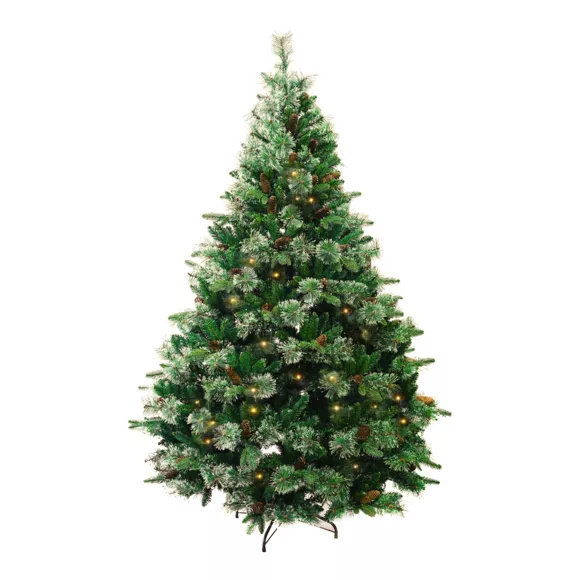 Eminza Sapin De Noël Artificiel Lumineux H180 Cm Washington Luxe Vert Sapin