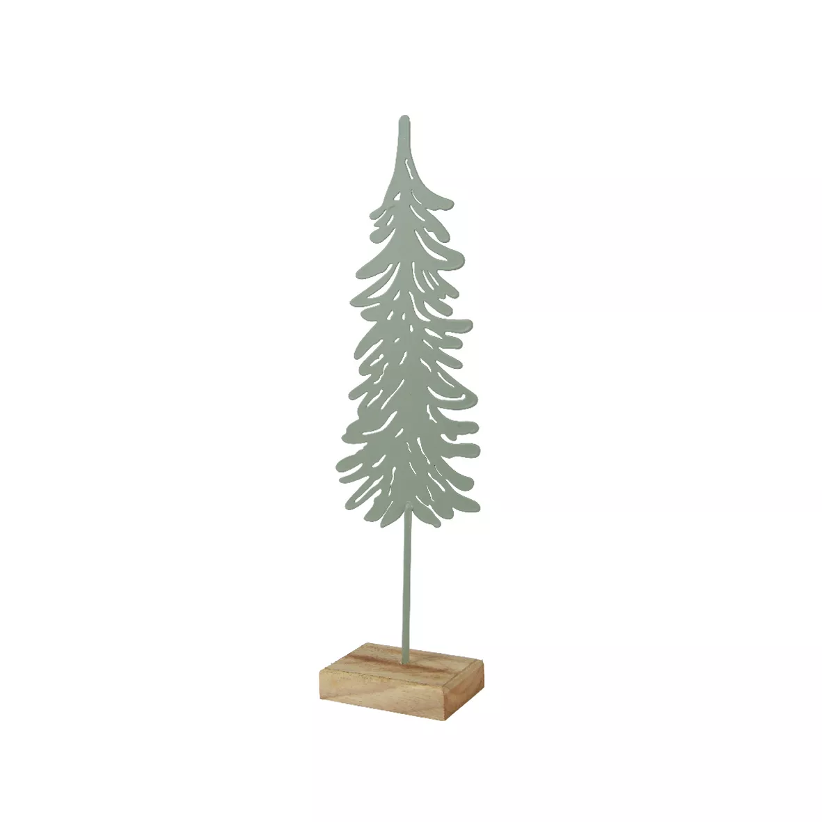 eminza Sapin de Noël en métal à poser (H37 cm) Manigod Menthe blanche