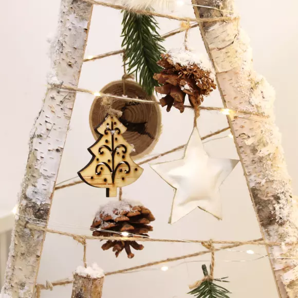 Eminza Sapin De Noël Lumineux à Piles (H67 Cm) Icelandia Blanc Chaud