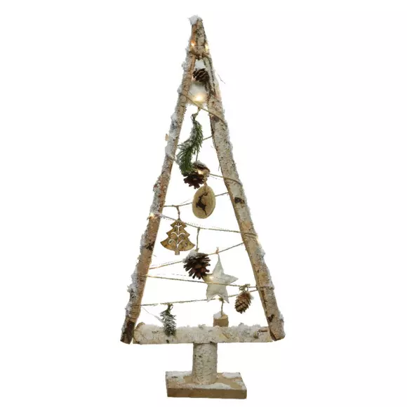 Eminza Sapin De Noël Lumineux à Piles (H67 Cm) Icelandia Blanc Chaud