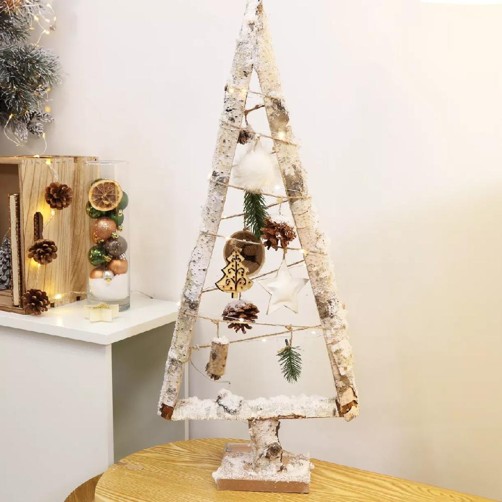 eminza Sapin de Noël lumineux à piles (H67 cm) Icelandia Blanc chaud