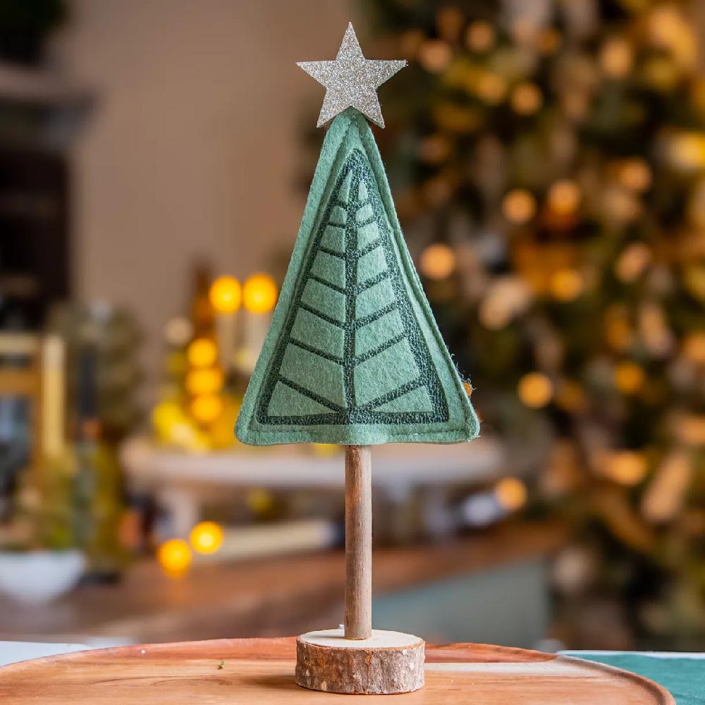 eminza Sapin en feutrine à poser (H27 cm) Alpin Vert romarin