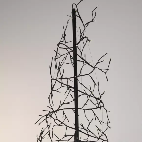 Eminza Sapin Hélice Lumineux 360 LED (H150 Cm) Spiralis Noir Blanc Chaud