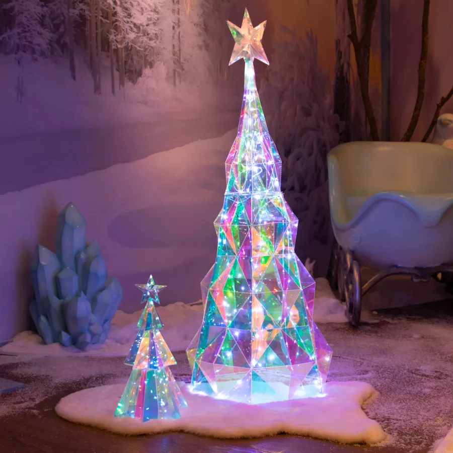 Eminza Sapin Lumineux 120 Micro LED (H110 Cm) Ice Blanc Froid