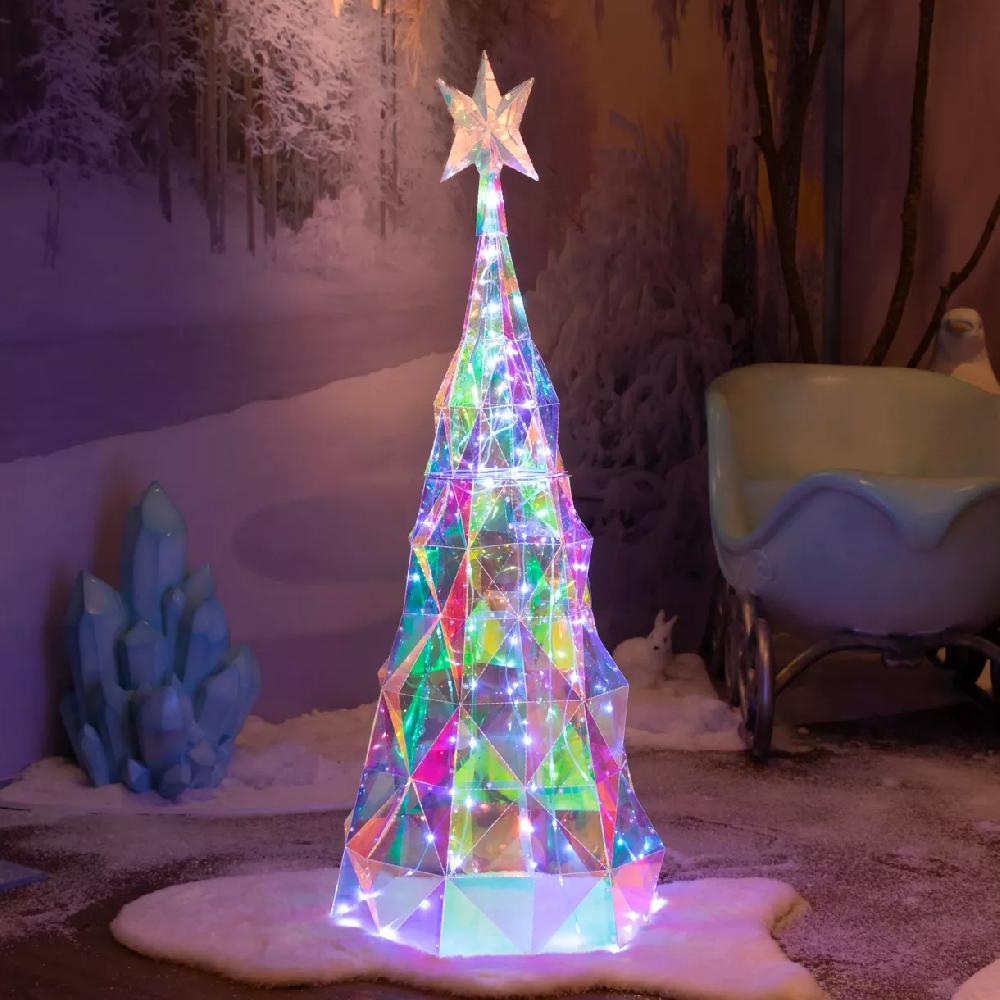 eminza Sapin lumineux 120 Micro LED (H110 cm) Ice Blanc froid