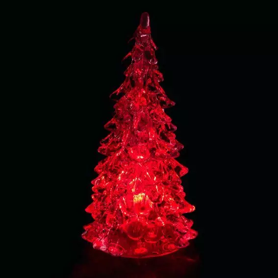 Eminza Sapin Lumineux à Piles (H8 Cm) Noël Fantaisie Multicouleur