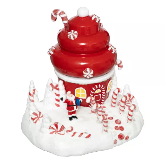 Eminza Scène De Vie Illuminée Et Animée (H17 Cm) Cupcake Du Père Noël