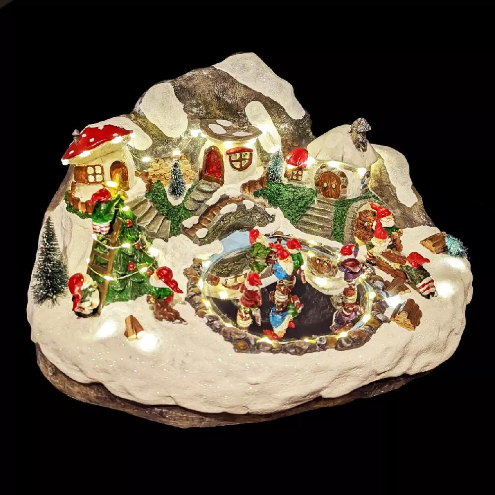 eminza Scène de vie illuminée et musicale Maison des lutins