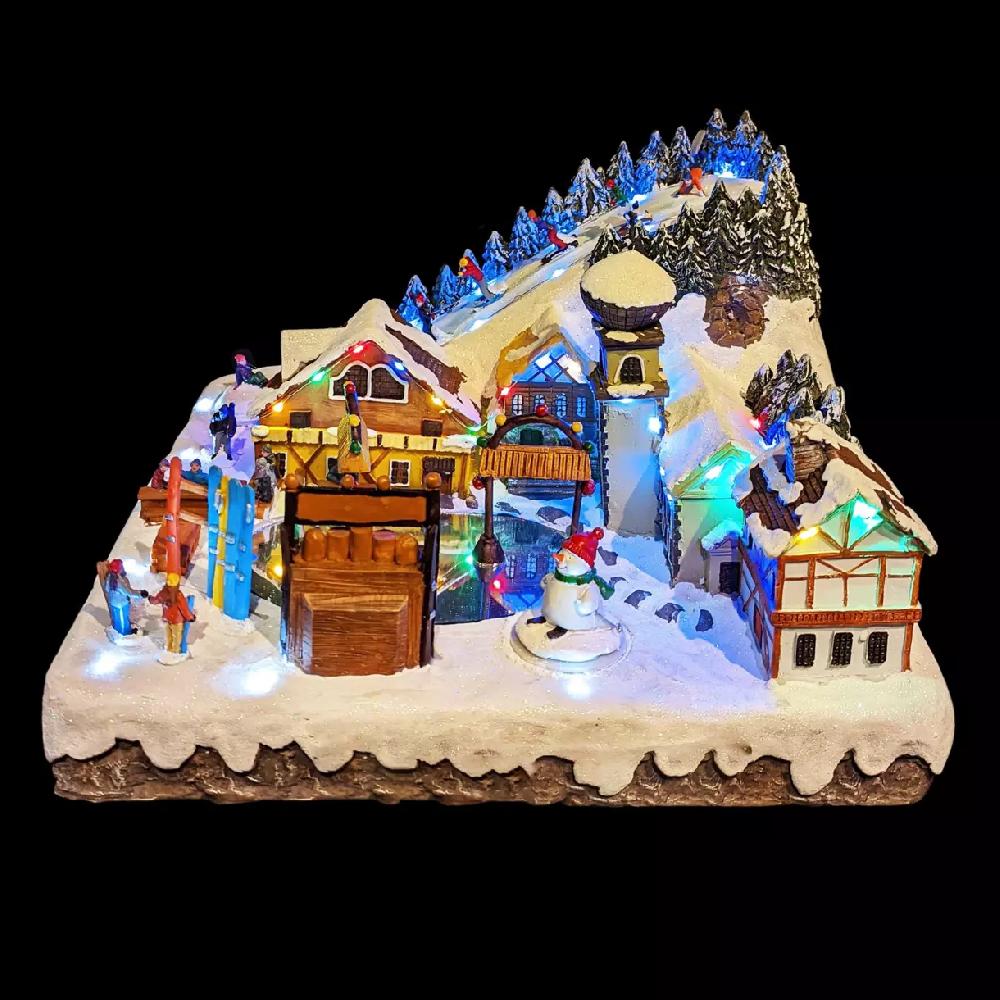 eminza Scène de vie illuminée et musicale Village de montagne
