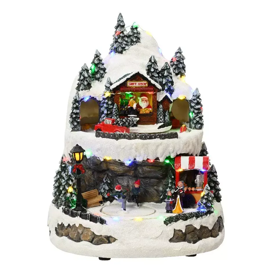 eminza Scène de vie illuminée Jeux d'hiver en montagne
