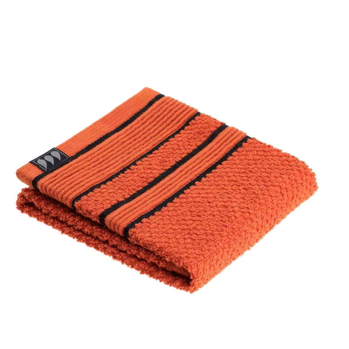 eminza Serviette de bain coton (30 x 50 cm) Black Line Terracotta / noir