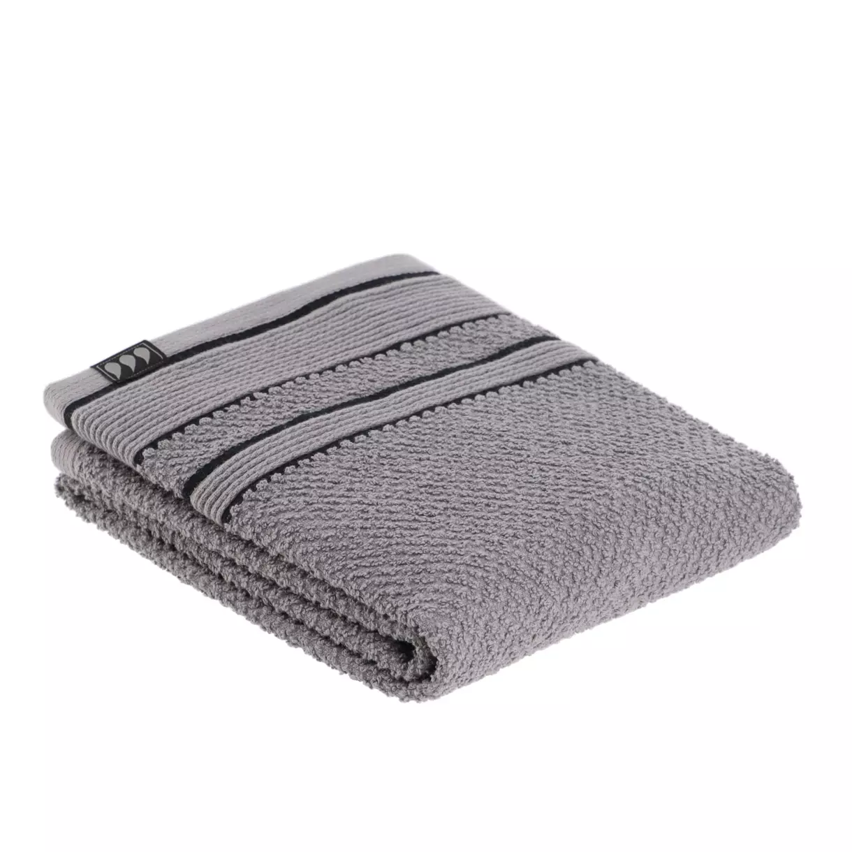 eminza Serviette de bain coton (50 x 90 cm) Black Line Gris / noir