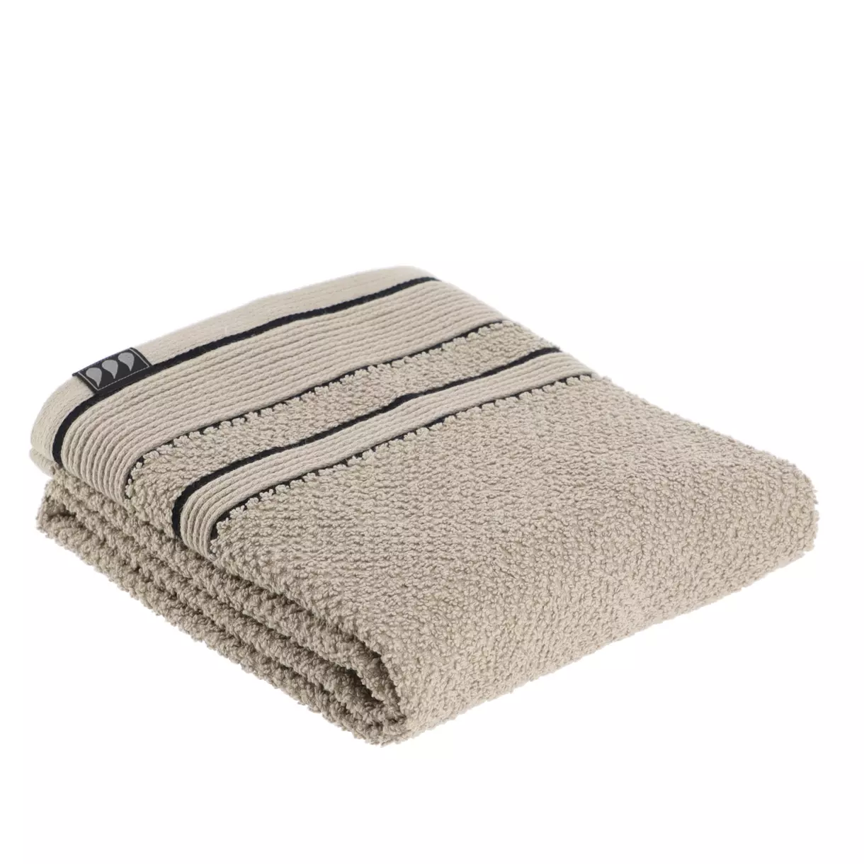eminza Serviette de bain coton (50 x 90 cm) Black Line Gris ficelle / noir