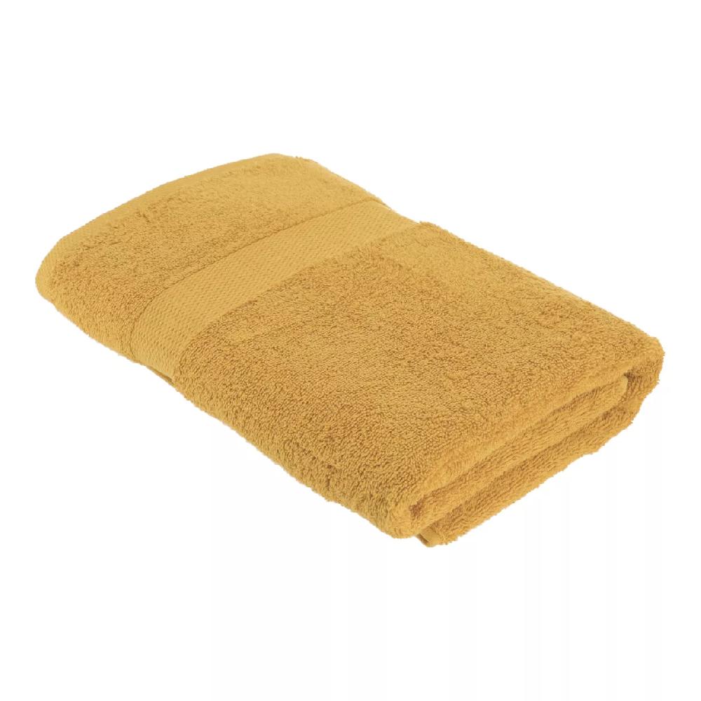 eminza Serviette de bain coton (70 x 130 cm) Timeless Jaune moutarde