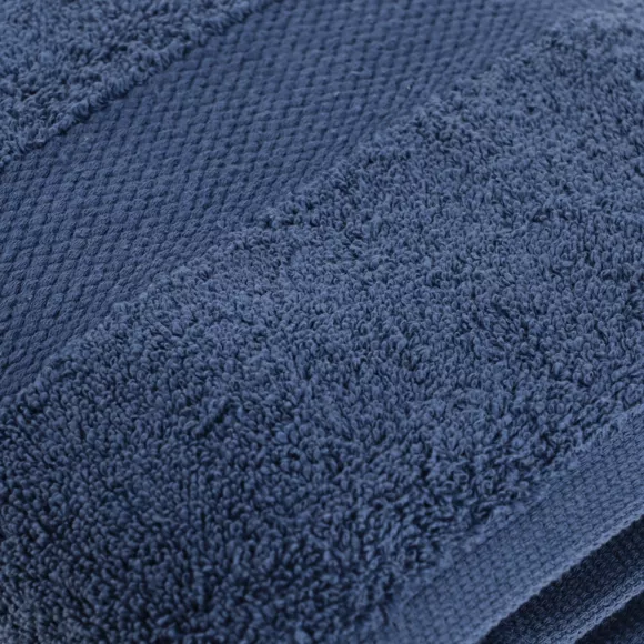 Eminza Serviette De Bain Coton (90 X 150 Cm) Timeless Bleu Marine